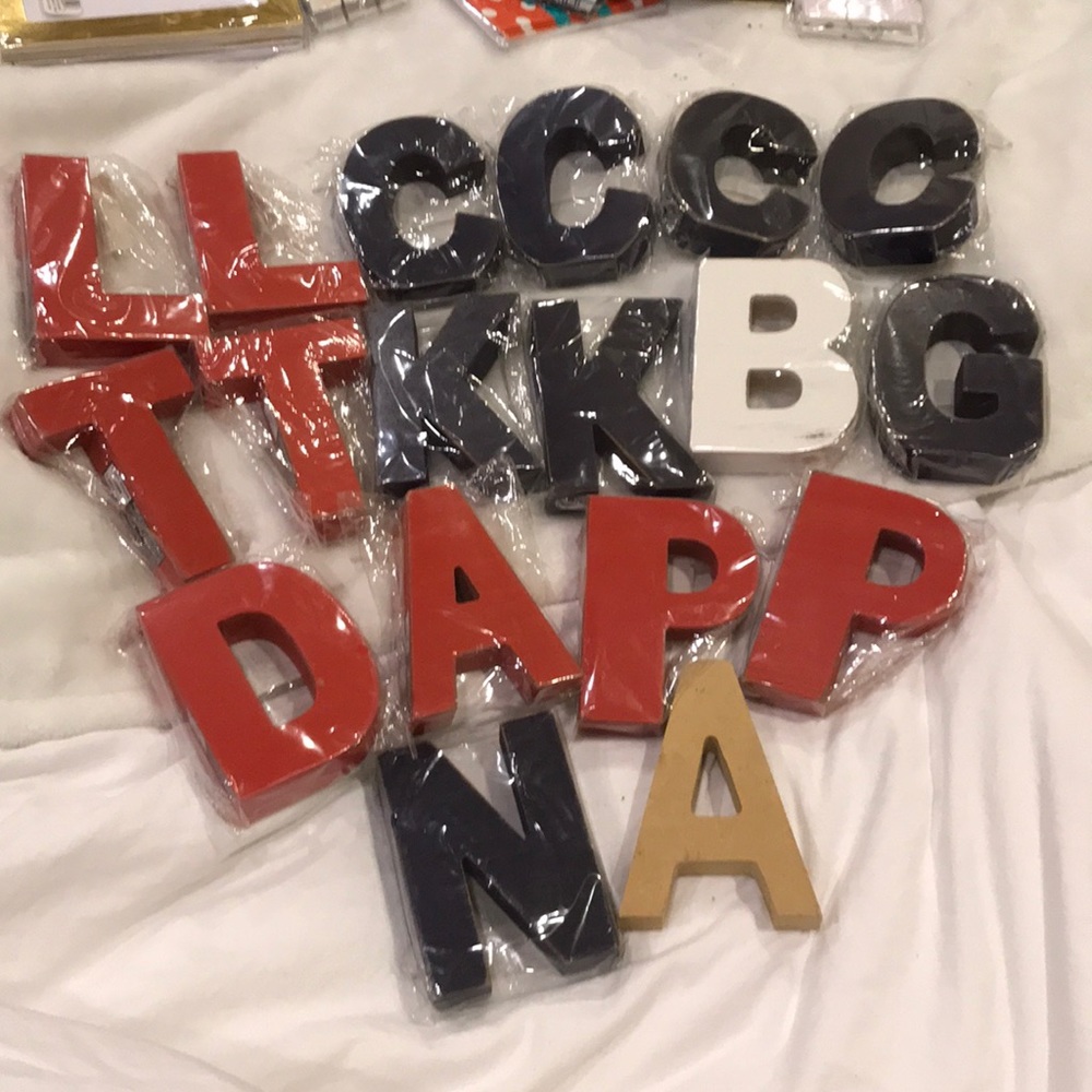New wooden letters bundle . Total of 18 letters